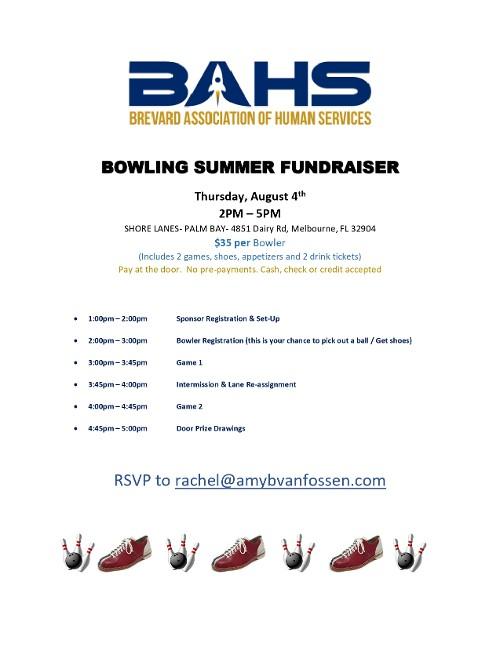 BAHS Bowling Fundraiser Event Flyer